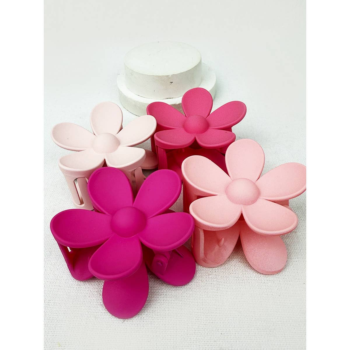 Pink Daisy Flower Hair Clips