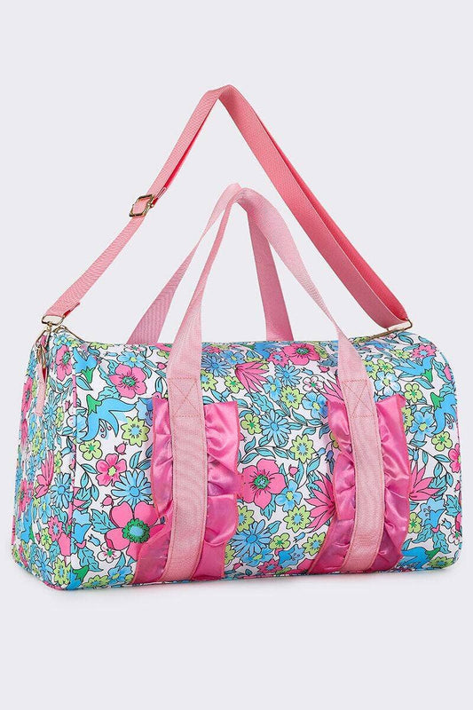 Neon Floral Duffle Bag