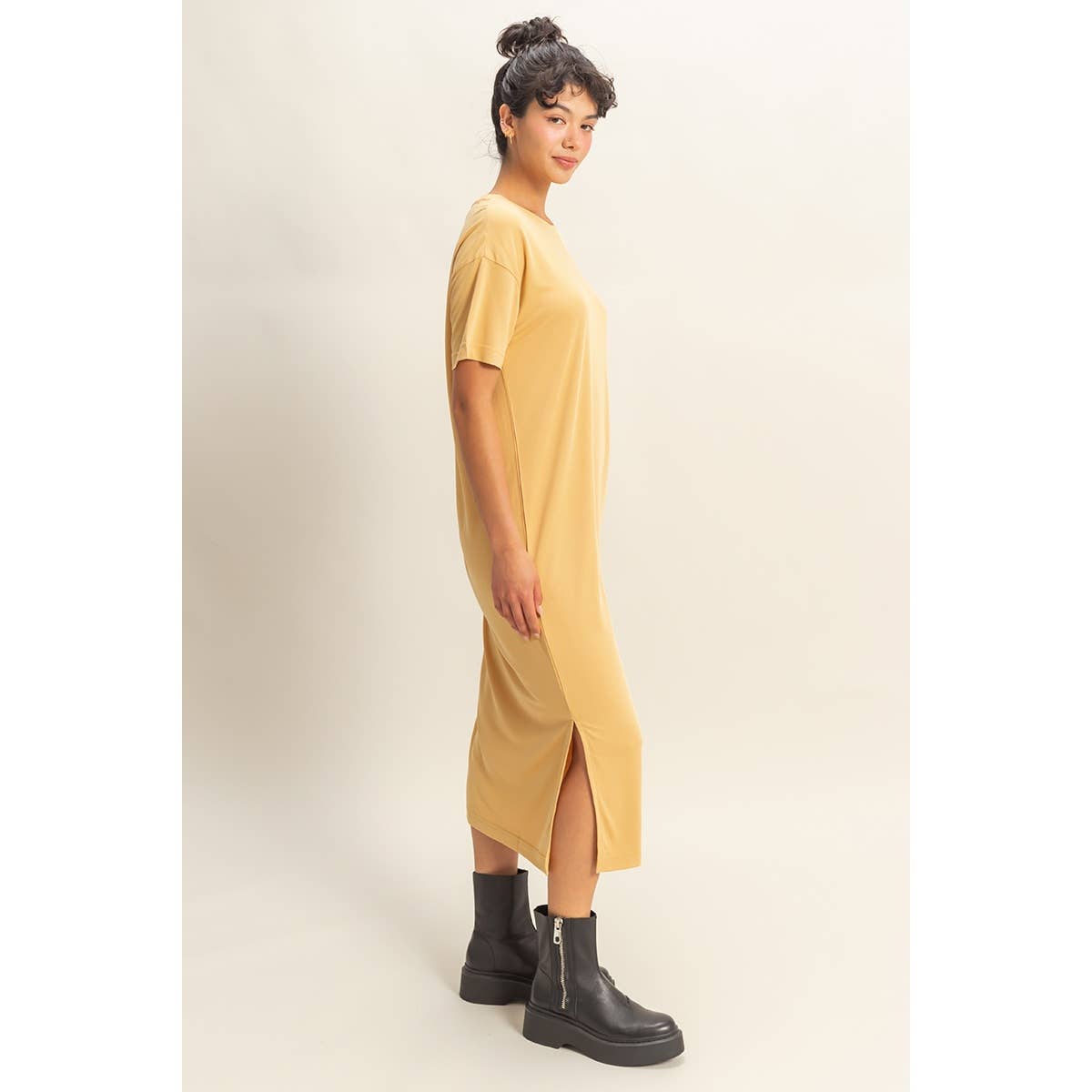 Raquel Side Slit T-Shirt Midi Dress
