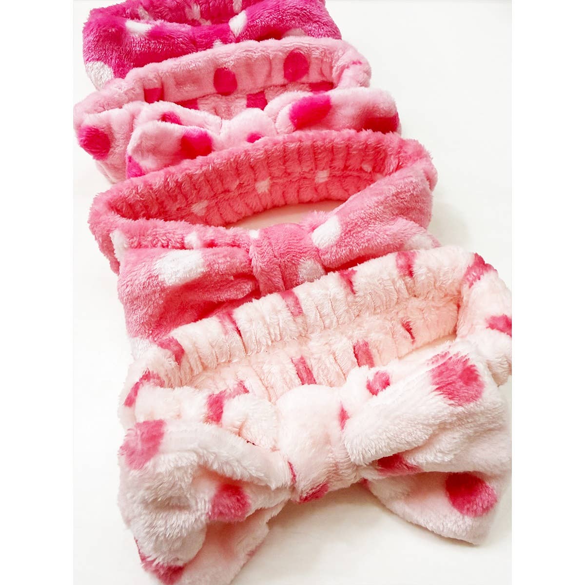Pink Polkadot Dotted Fluffy Headband