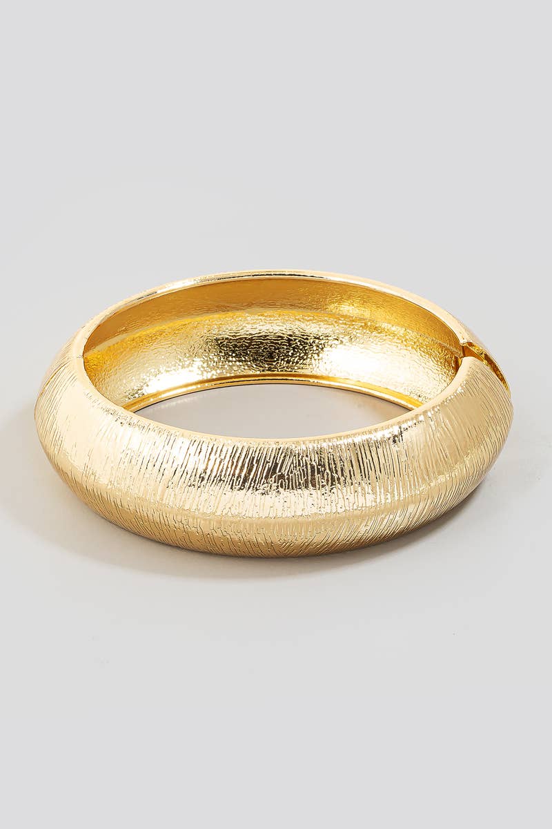 Textured Metallic Hinge Bangle Bracelet