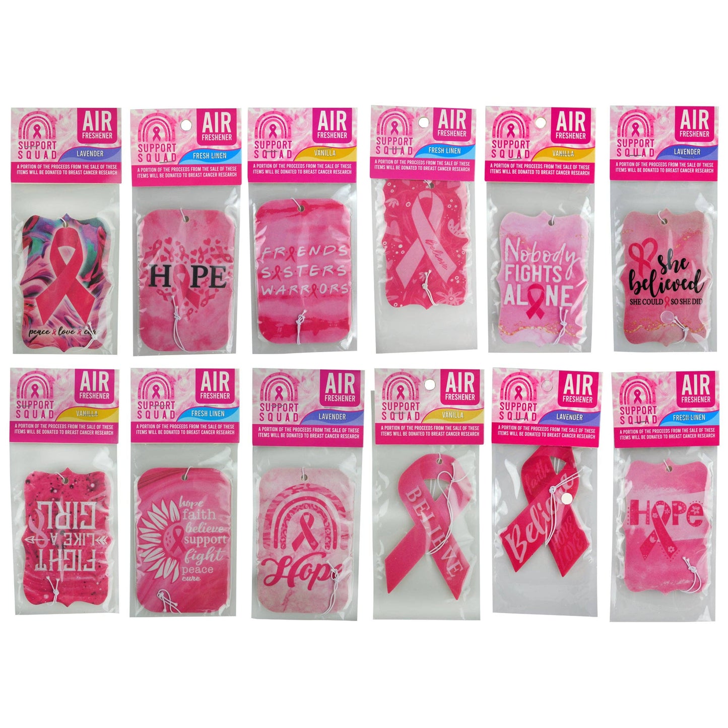 Breast Cancer Awareness Hanging Air Freshener