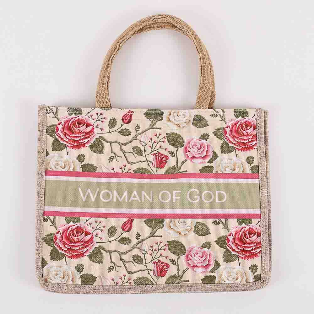 Canvas Tote - Woman of God - Floral