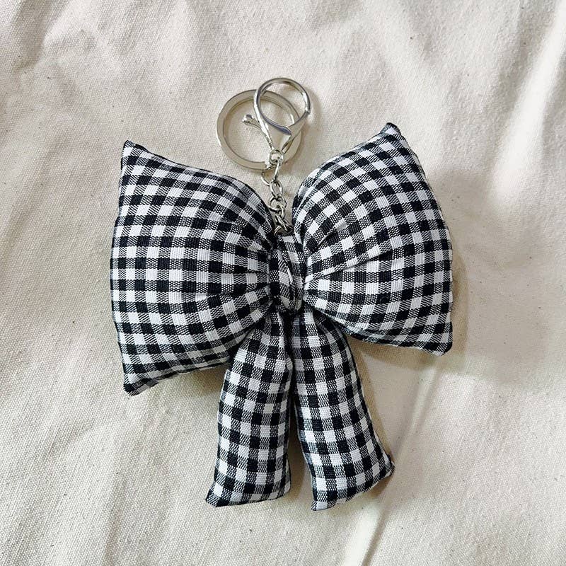 Gingham Bow Keychain