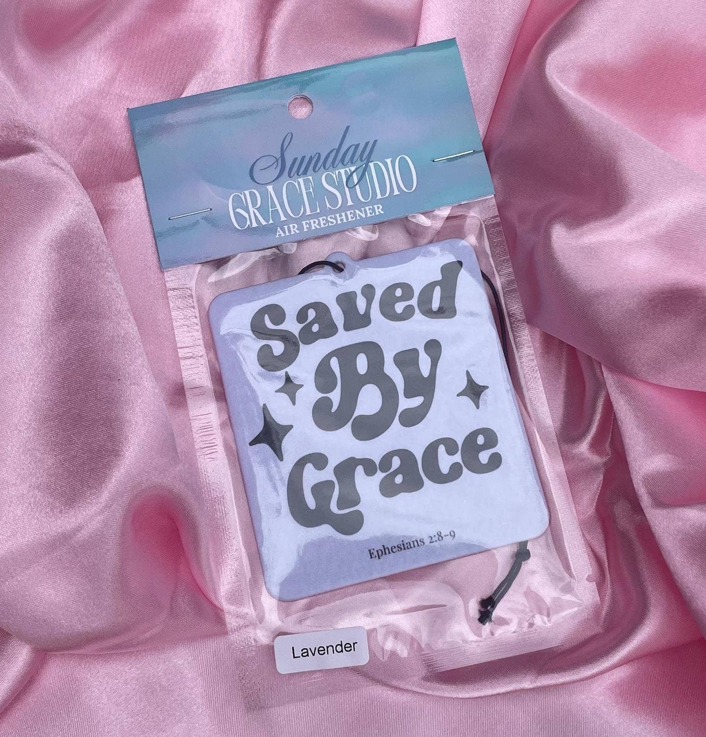 Saved by Grace Car Freshener - Ephesians 2:8-9 - Sandalwood Scent