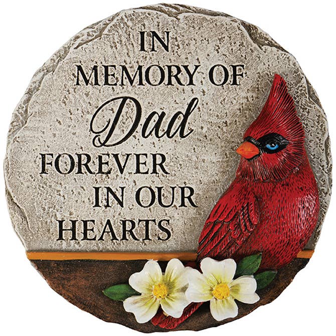 "Dad" Cardinal Memorial Mini Garden Stone