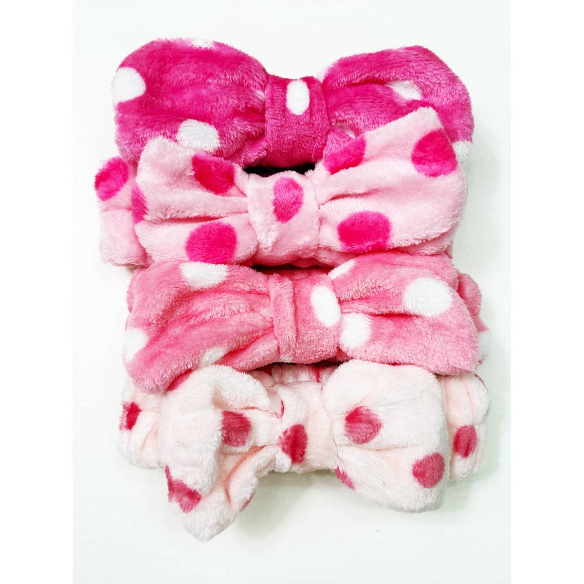 Pink Polkadot Dotted Fluffy Headband