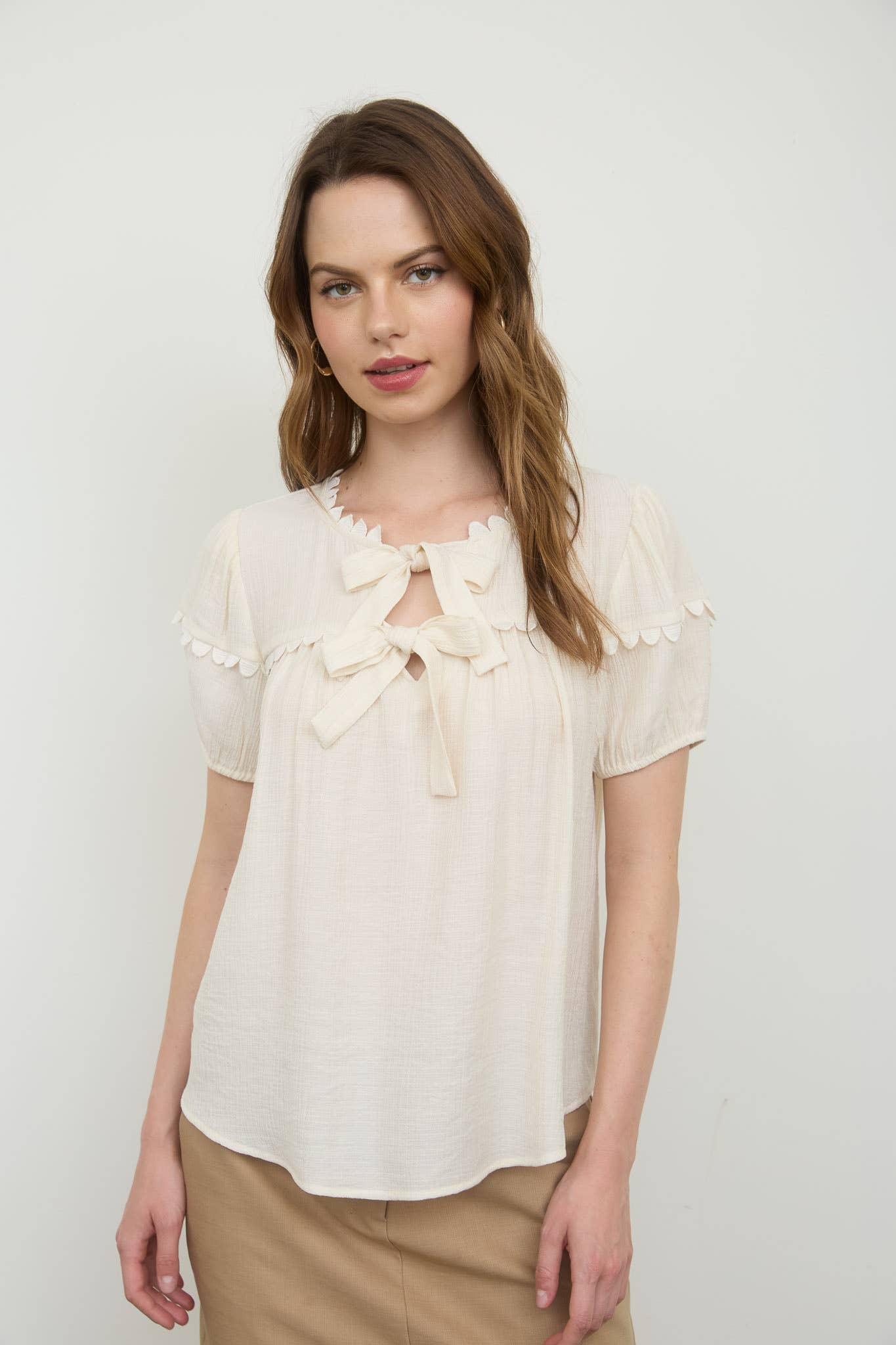 Allie Scalloped Bow Top
