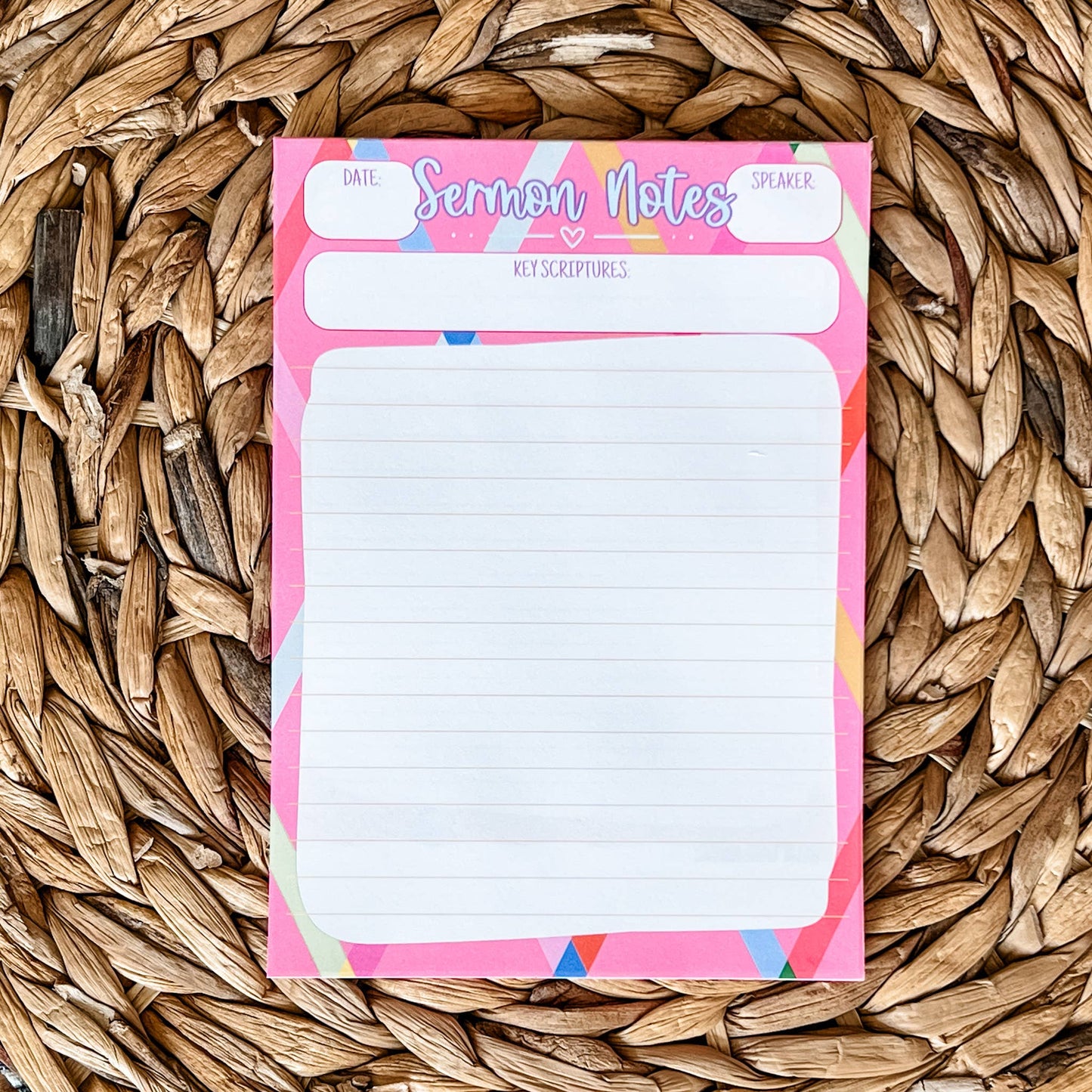 Pink Colorful - Sermon Notes Notepad