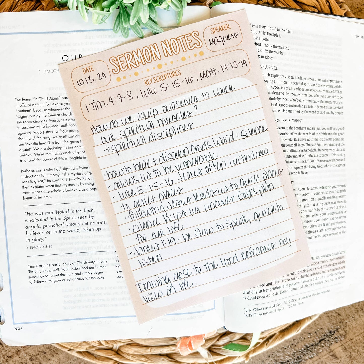 Beige - Sermon Notes Notepad