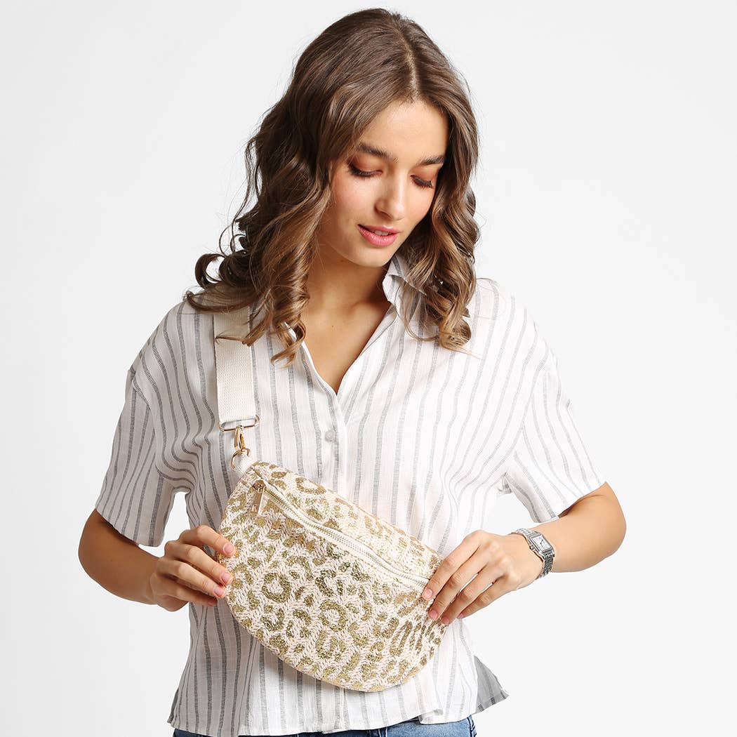 Leopard Pattern Adjustable Crossbody Belt Bag