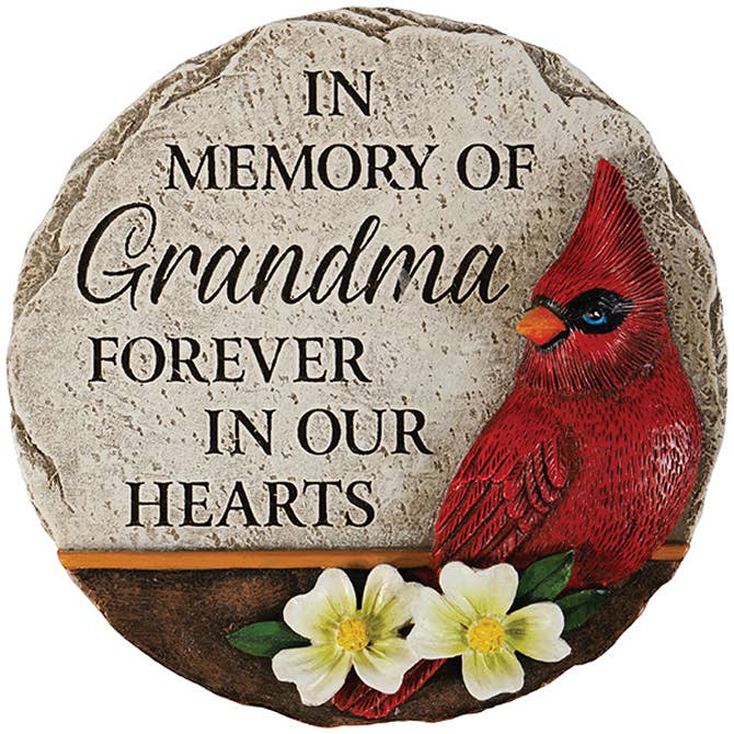 "Grandma" Cardinal Memorial Mini Garden Stone