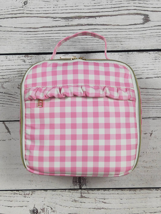 Pink Gingham Lunch Box