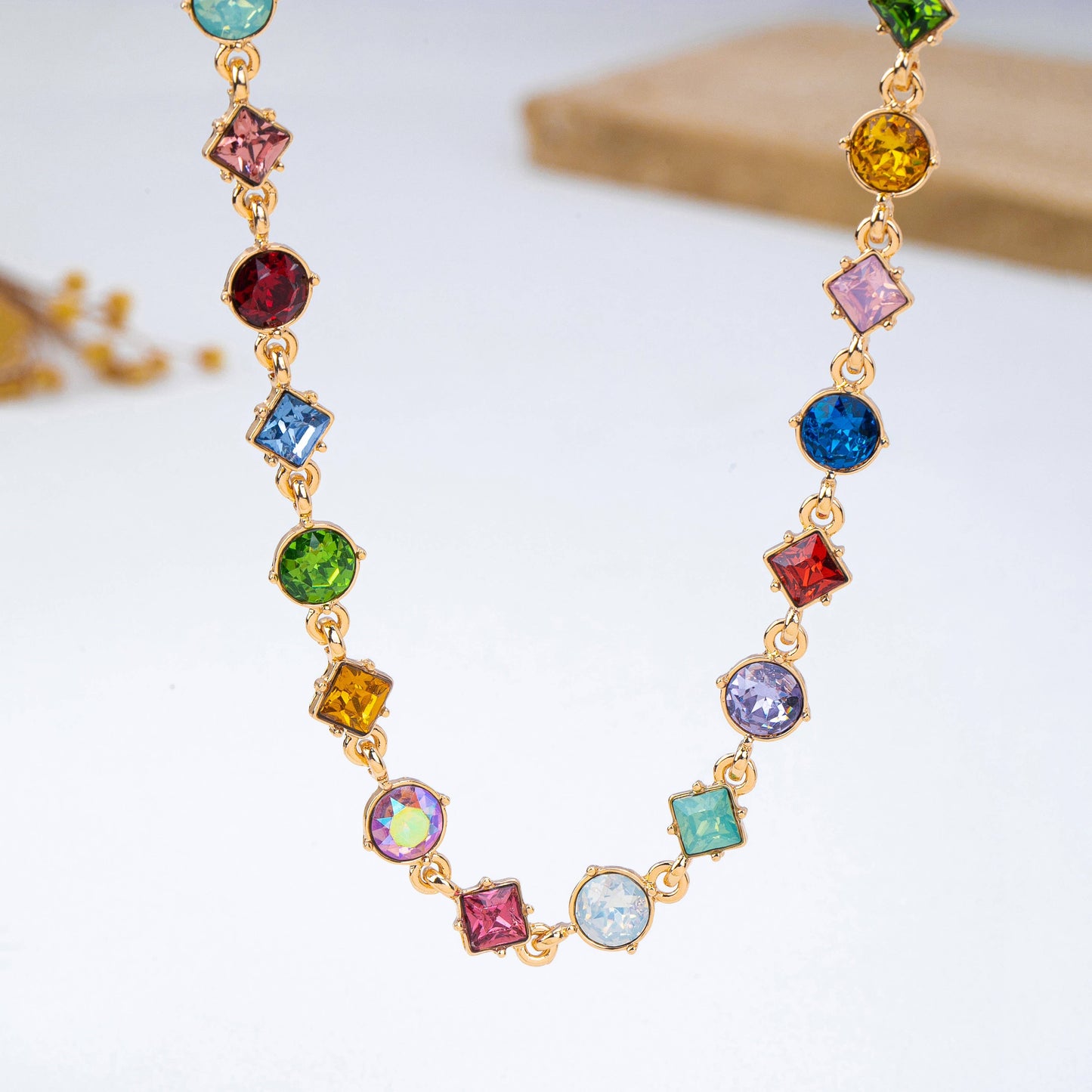 Evie Rainbow Crystal Necklace