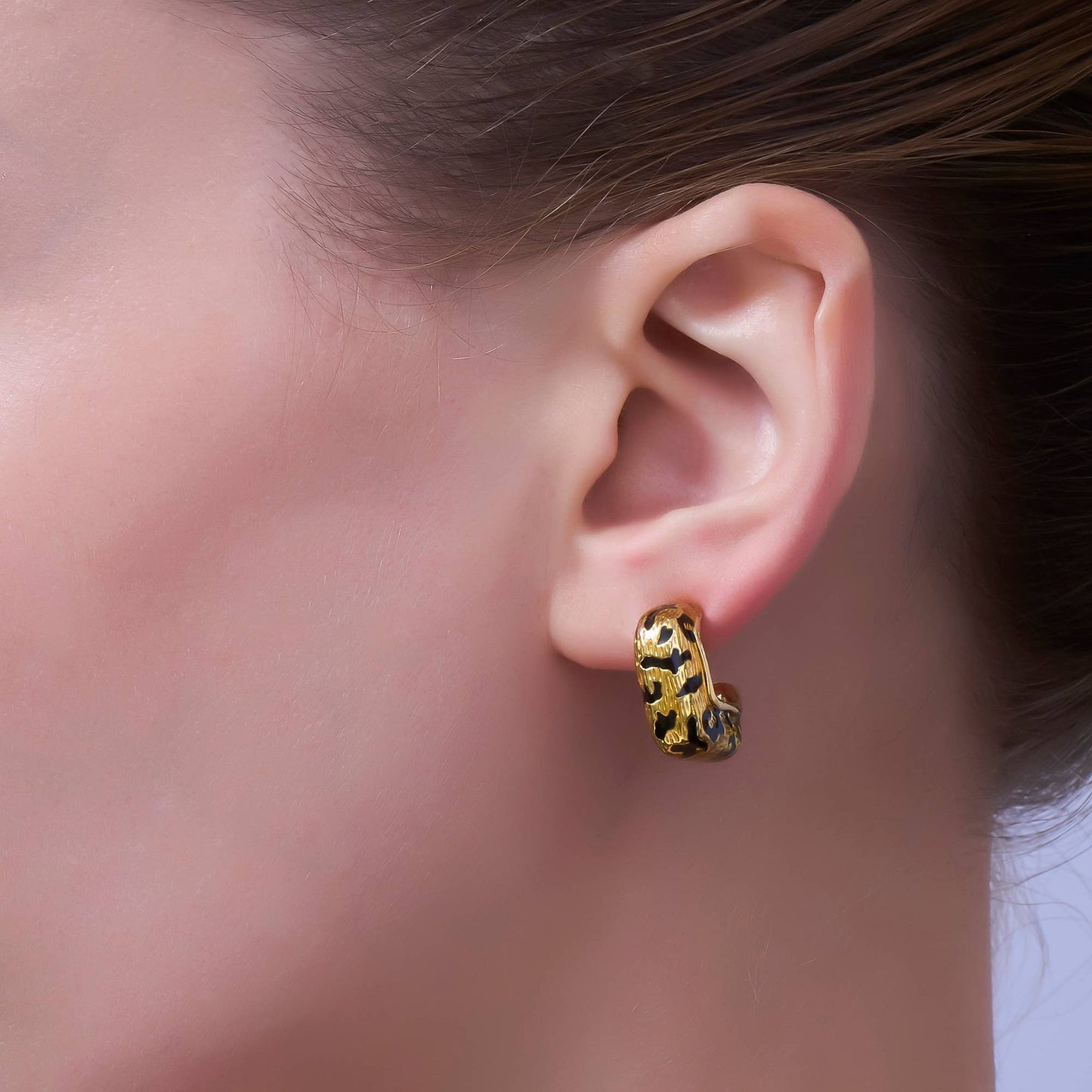 Trinity Leopard Hoop Earrings