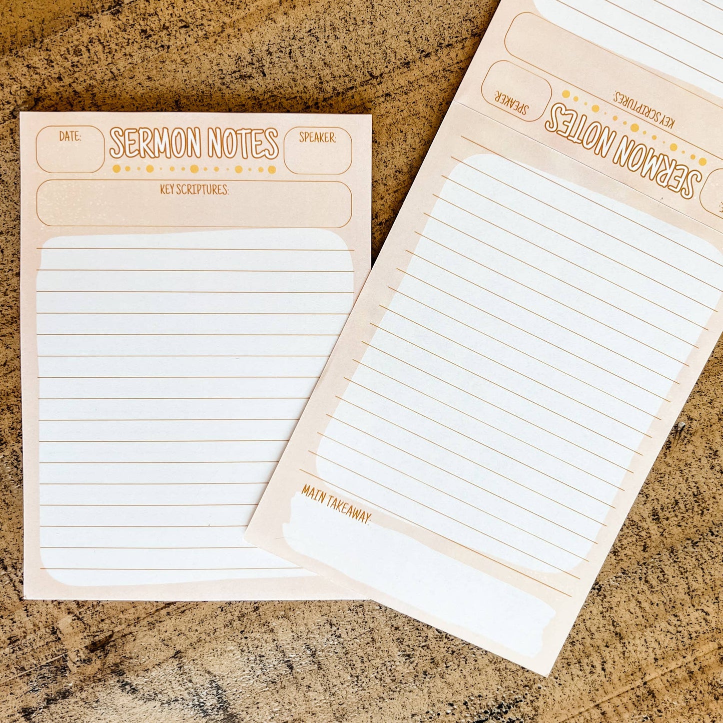 Beige - Sermon Notes Notepad