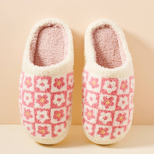 Checkered Flower Slipper