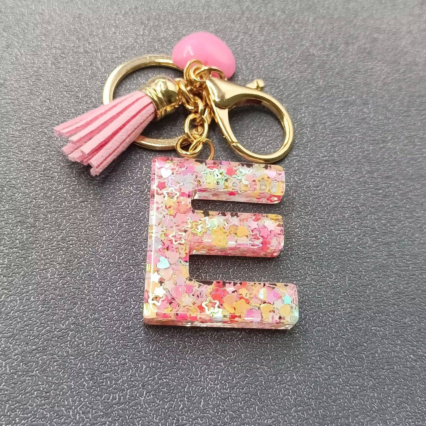 Letter Tassel Keychain (Pink)