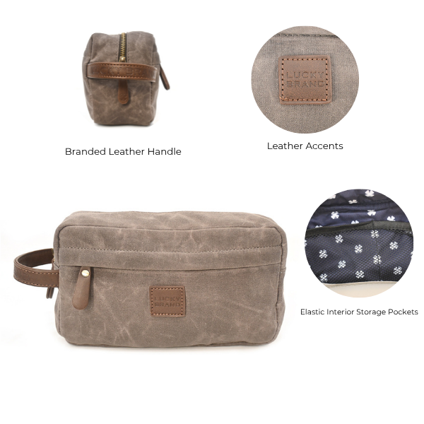 Lucky Brand - Grey Men’s Canvas Toiletry Bag